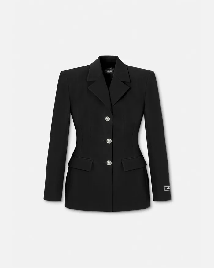Versace Blazer and Jackets Women Hourglass SingleBreasted Blazer Black