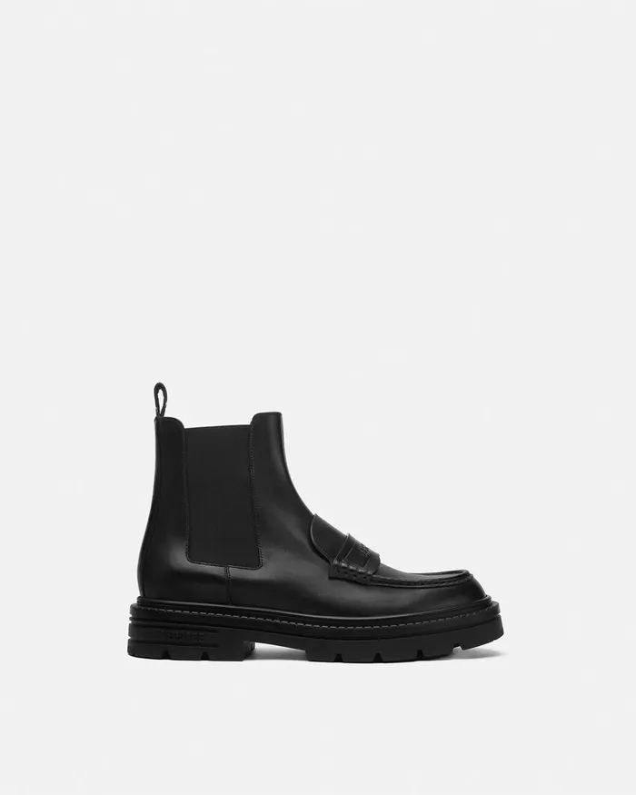 Versace Boots Men Adriano Loafer Boots Black