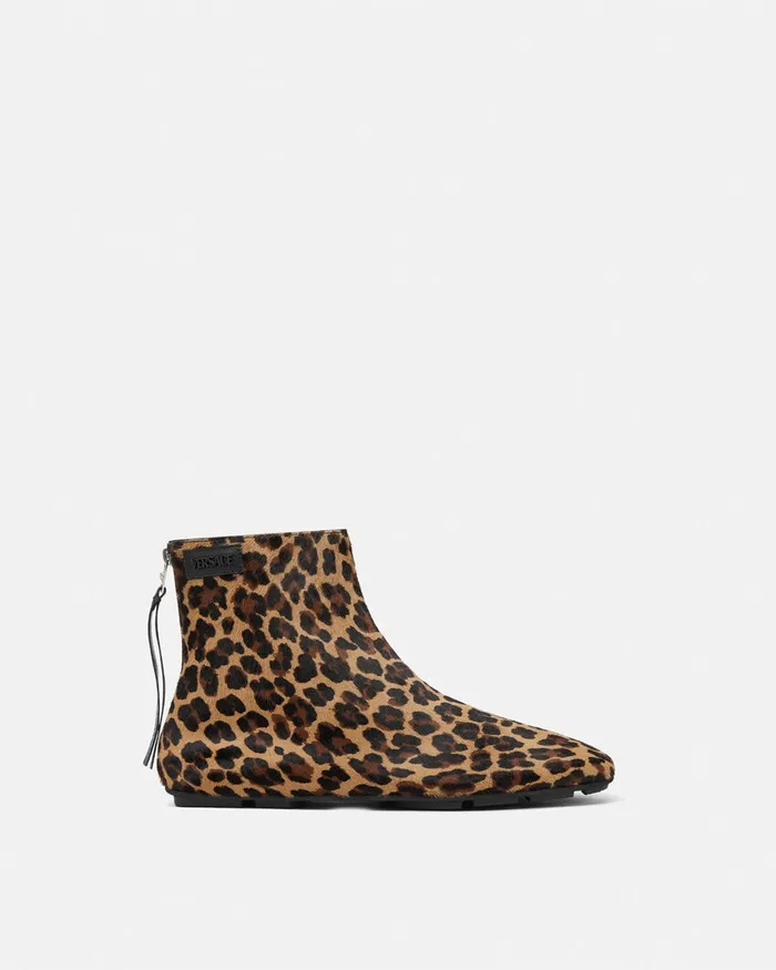 Versace Boots Men Leopard Villa Ankle Boots Animalier