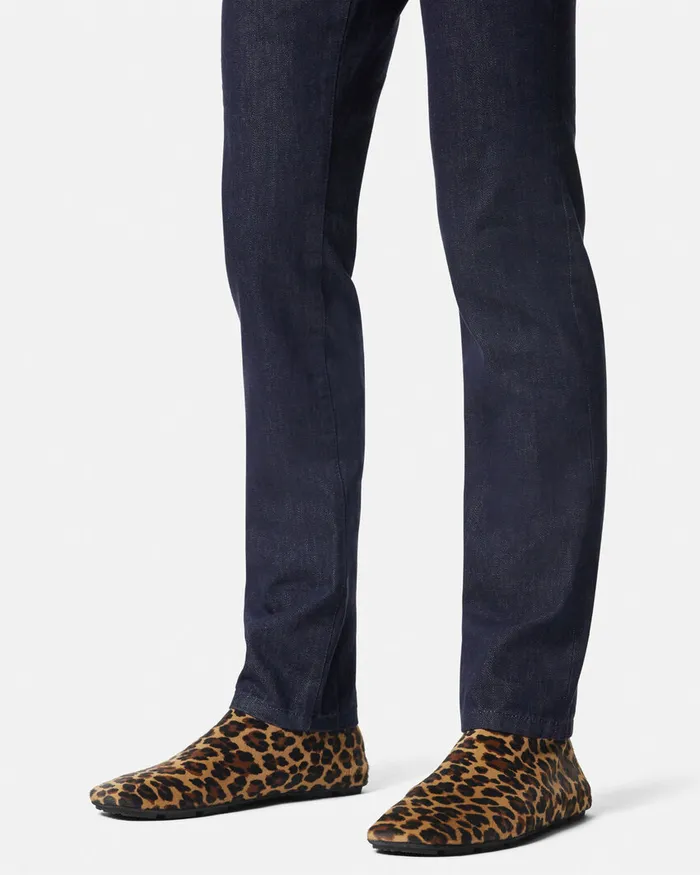 Versace Boots Men Leopard Villa Ankle Boots Animalier