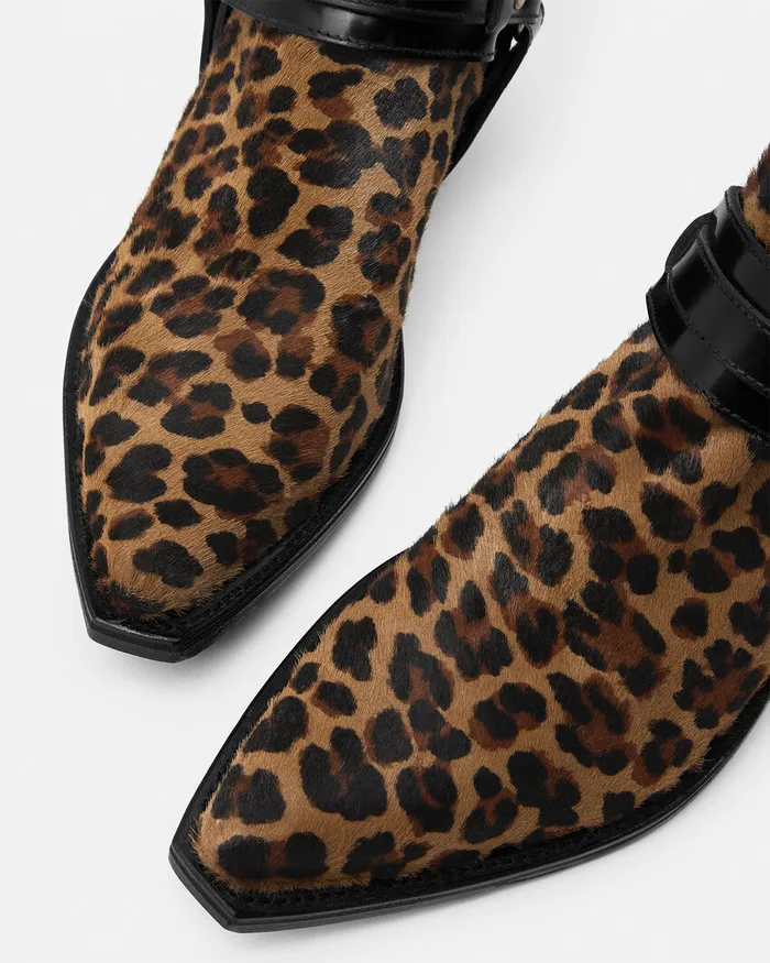 Versace Boots Women Leopard Texano Ankle Boots 50 Mm Animalier
