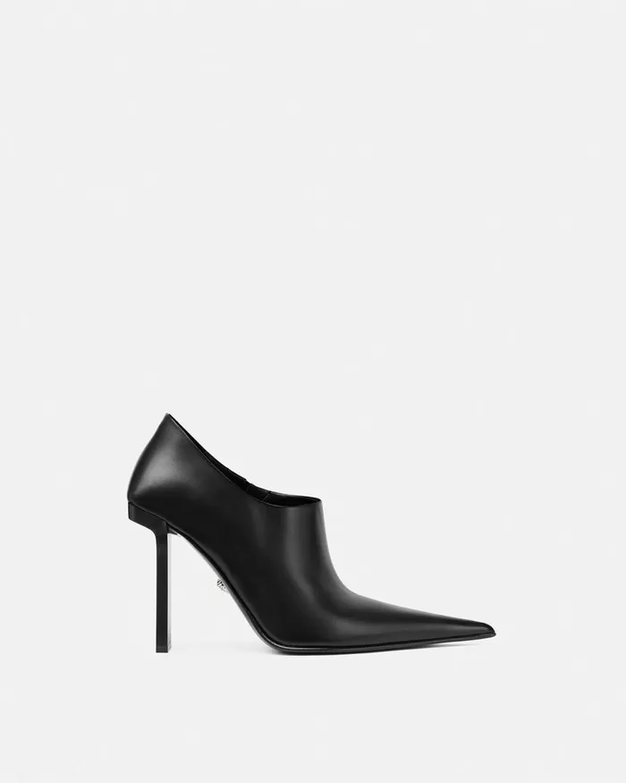 Versace Boots Women Slice Ankle Boots 105 Mm Blacksilver