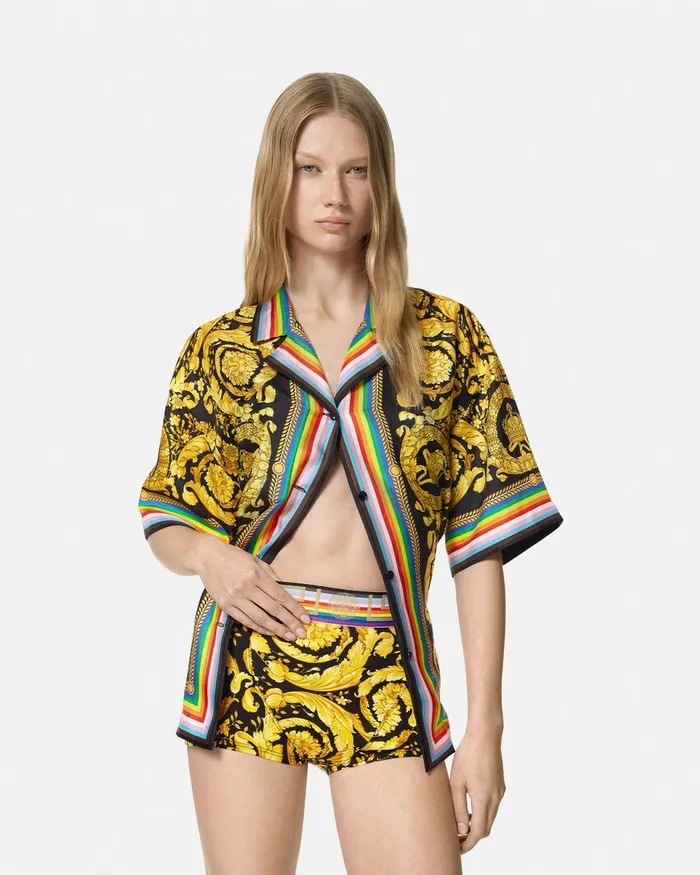 Versace Bras and Briefs Women Pride Barocco Trunks Blackprint
