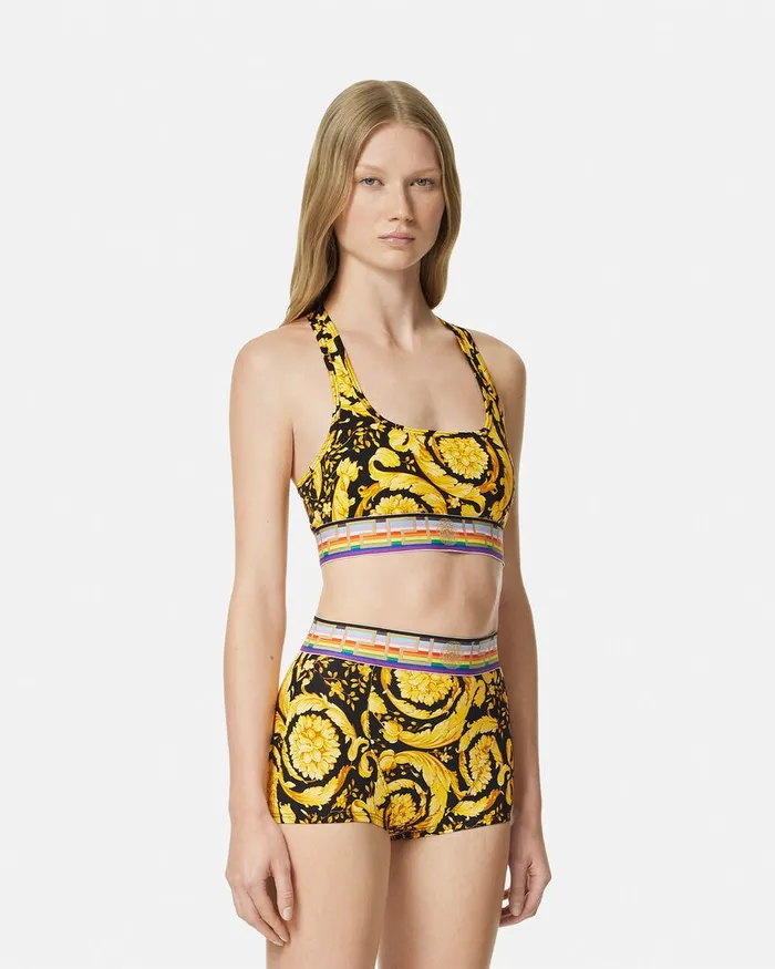Versace Bras and Briefs Women Pride Barocco Trunks Blackprint
