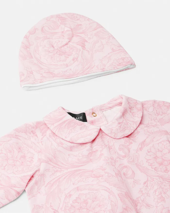 Versace Clothing Kids Barocco Baby Sleepsuit Set Pinkprint