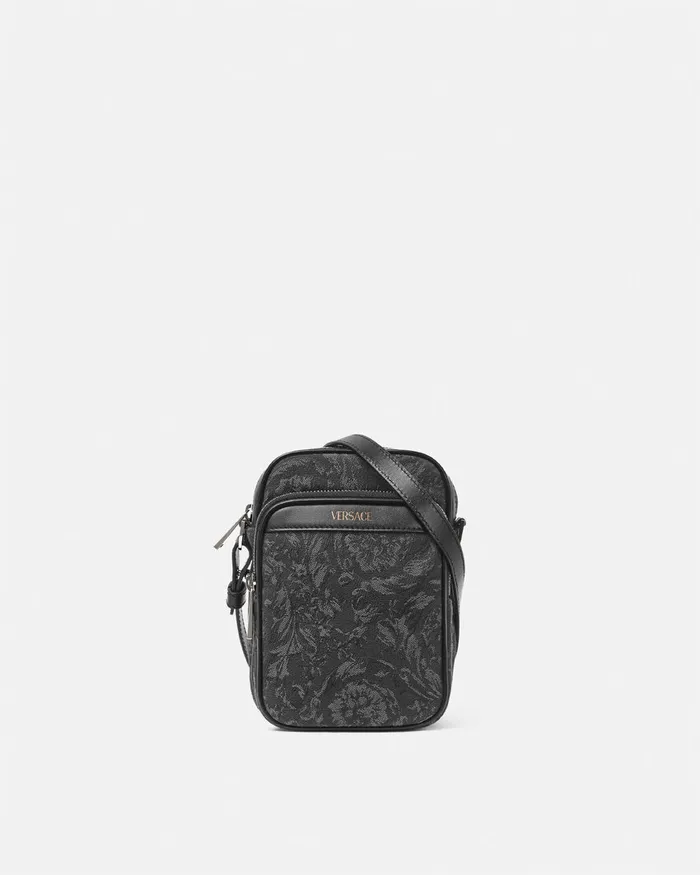 Versace Crossbody and Messengers Men Barocco Crossbody Bag Blackprint