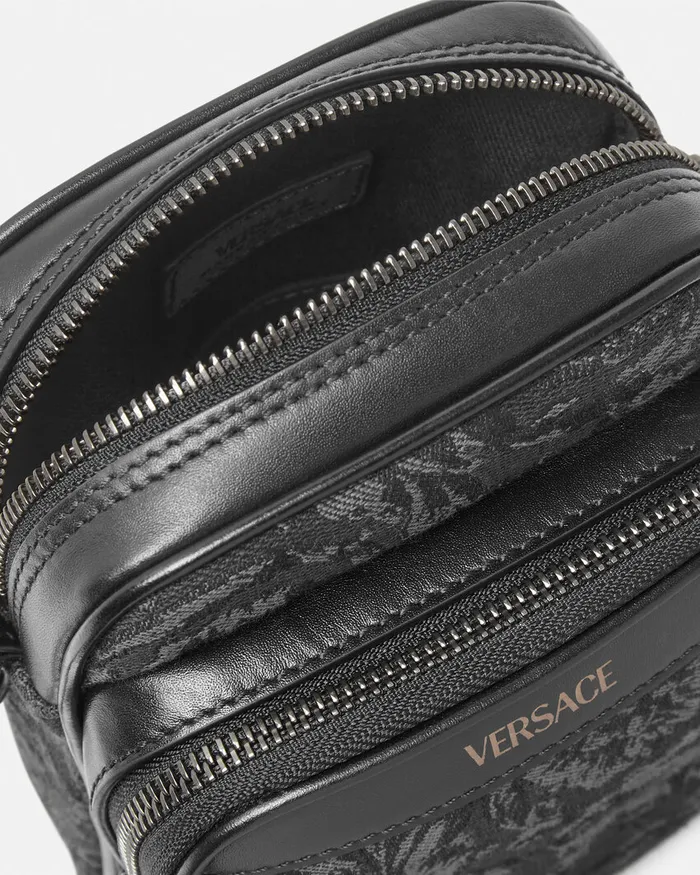 Versace Crossbody and Messengers Men Barocco Crossbody Bag Blackprint