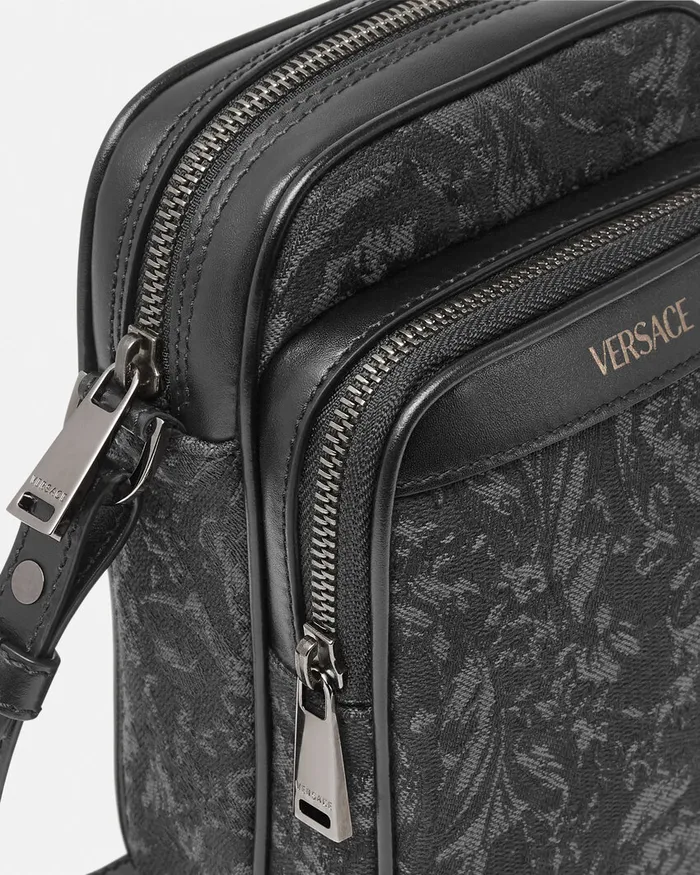 Versace Crossbody and Messengers Men Barocco Crossbody Bag Blackprint