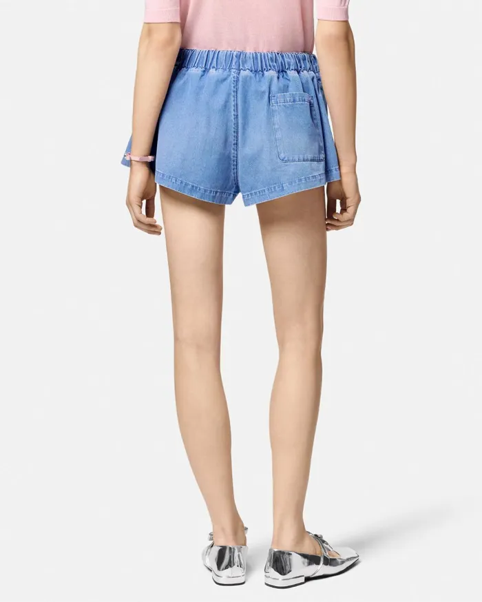 Versace Denim Women Denim Boxer Shorts Blue
