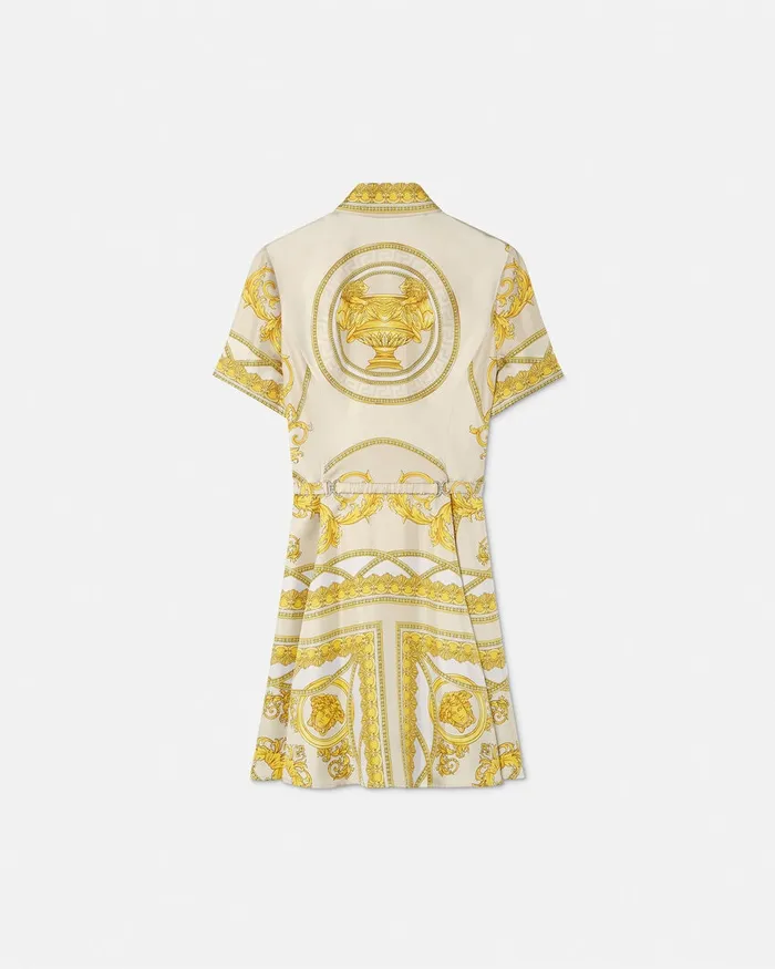 Versace Dresses Women La Coupe Des Dieux Silk Shirt Dress Goldprint