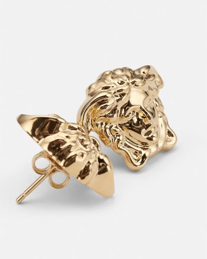 Versace Earrings WomenMen Medusa Head Earrings Gold