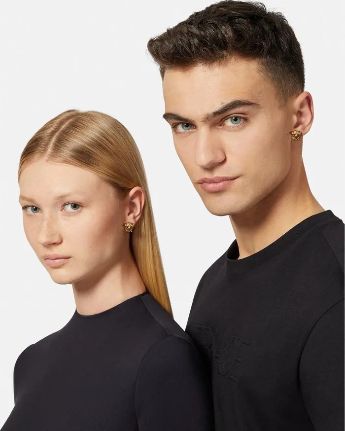 Versace Earrings WomenMen Medusa Head Earrings Gold