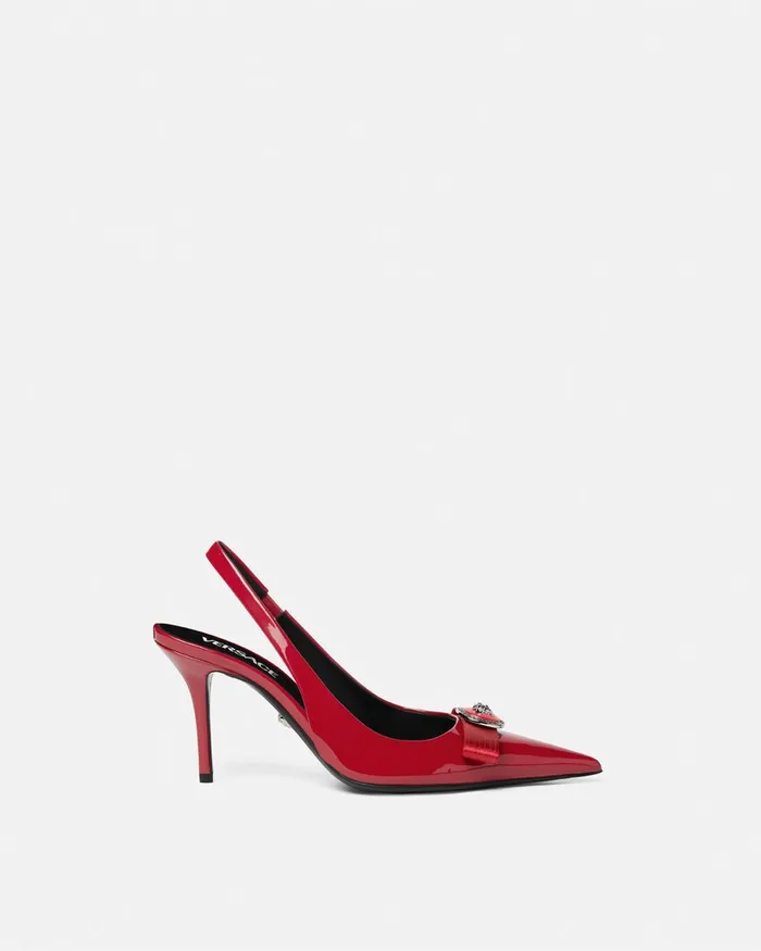 Versace Gianni Ribbon Women Gianni Ribbon Slingback Pumps 85 Mm Red