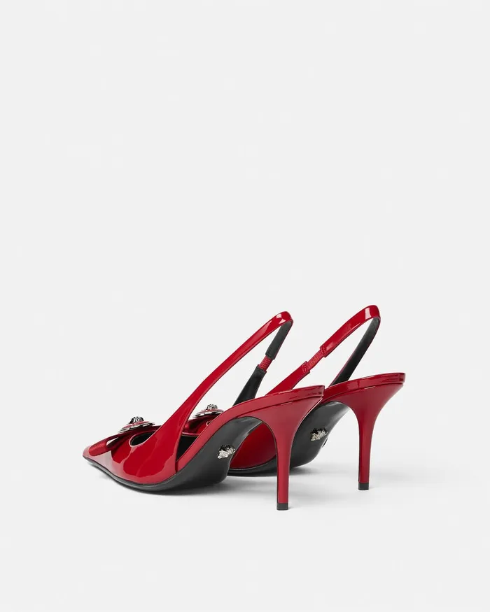 Versace Gianni Ribbon Women Gianni Ribbon Slingback Pumps 85 Mm Red