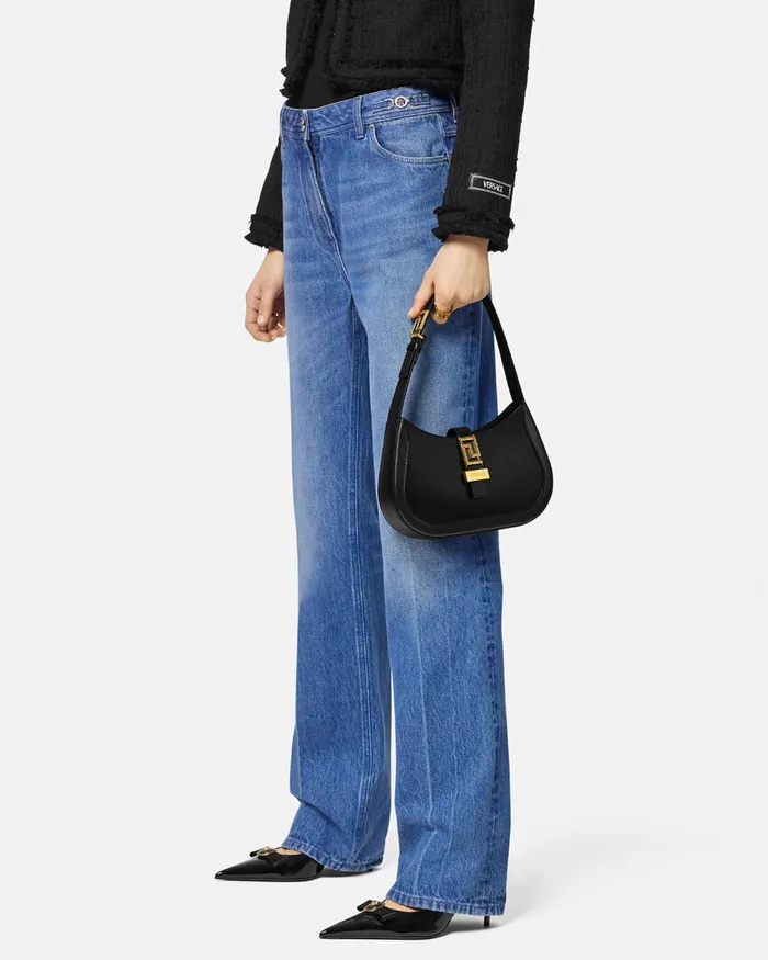 Versace Greca Goddess Women Greca Goddess Small Hobo Bag Blackgold