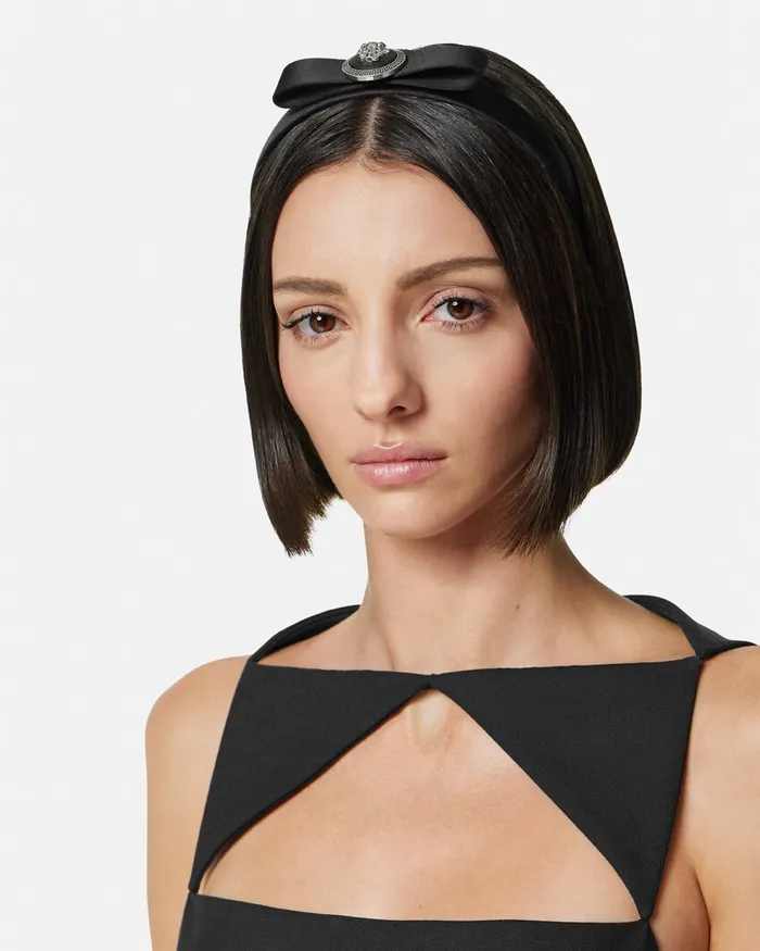 Versace Hair Accessories Women Gianni Ribbon Headband Black