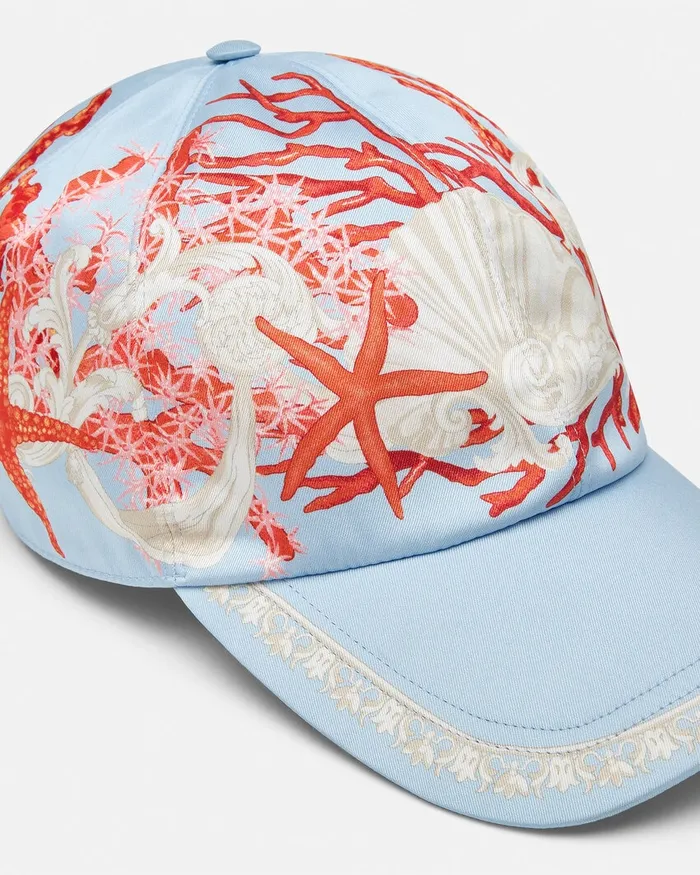 Versace Hats and Caps WomenMen Barocco Sea Baseball Cap Blueprint