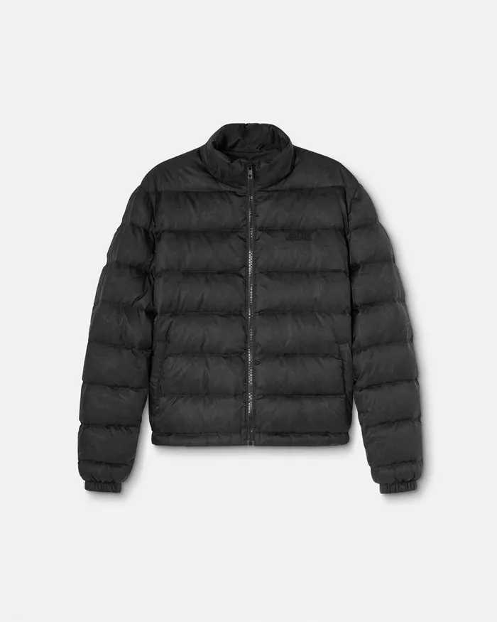 Versace Jackets and Coats Men Barocco Light Puffer Jacket Black