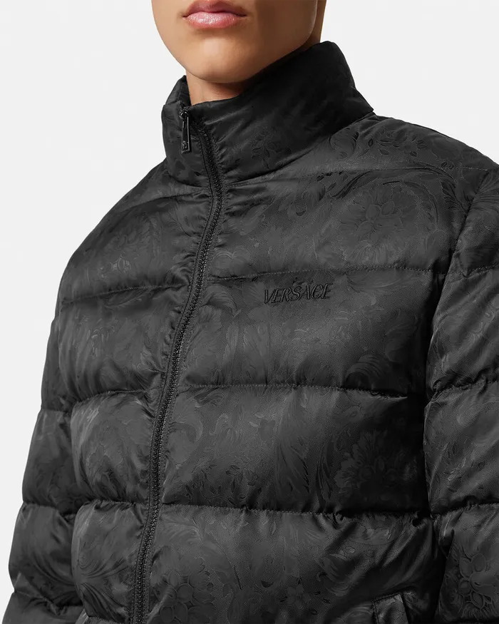 Versace Jackets and Coats Men Barocco Light Puffer Jacket Black