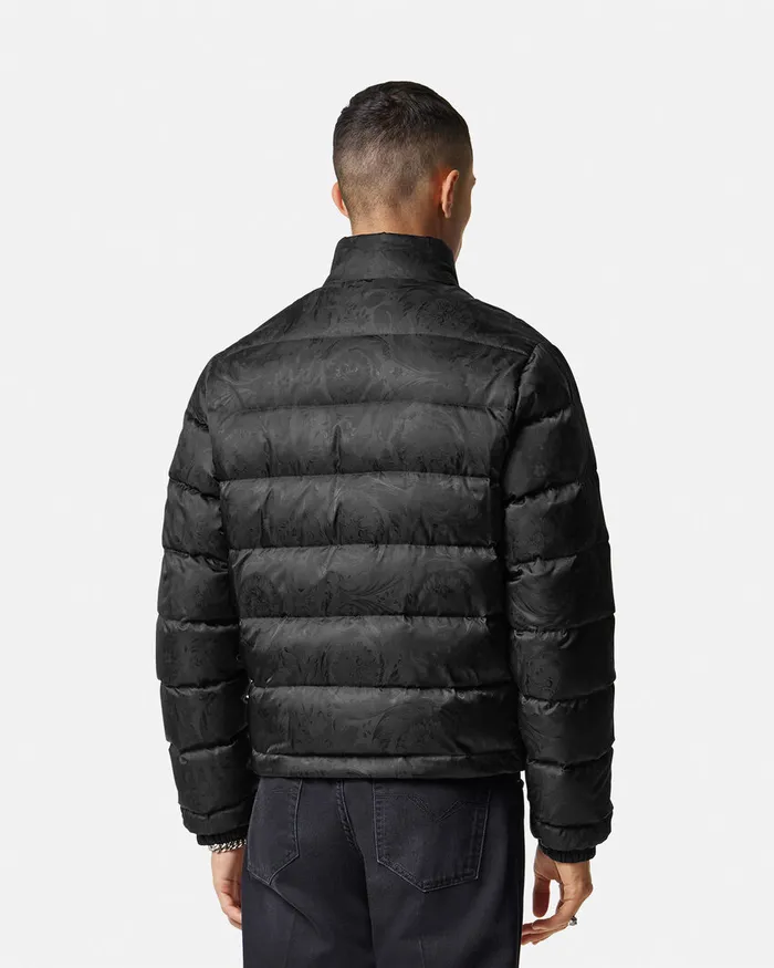 Versace Jackets and Coats Men Barocco Light Puffer Jacket Black