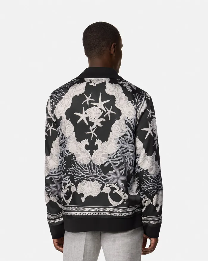 Versace Knitwear Men Barocco Sea Reversible Cardigan Black
