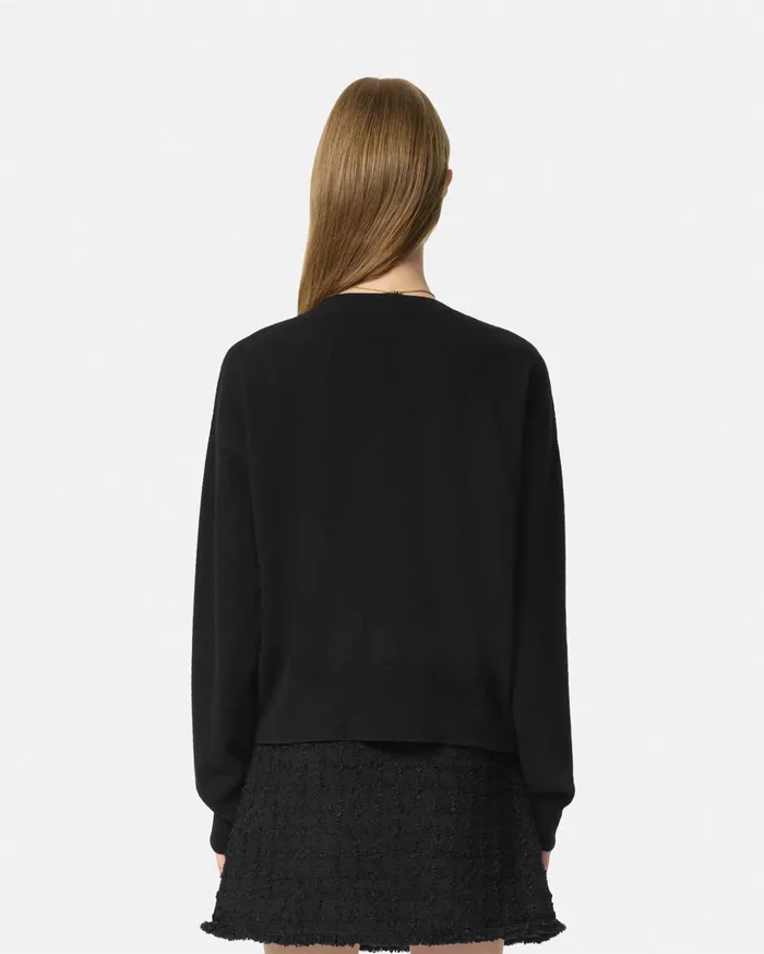 Versace Knitwear Women CashmereBlend Knit Boxy Sweater Black