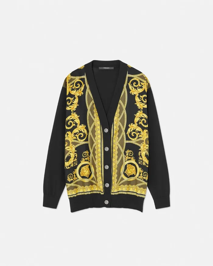 Versace Knitwear Women La Coupe Des Dieux Oversized Cardigan Black