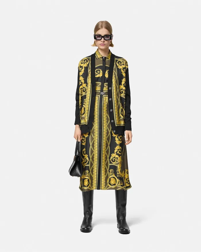 Versace Knitwear Women La Coupe Des Dieux Oversized Cardigan Black