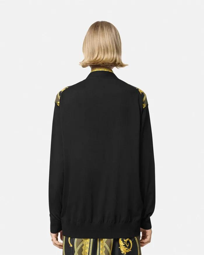 Versace Knitwear Women La Coupe Des Dieux Oversized Cardigan Black