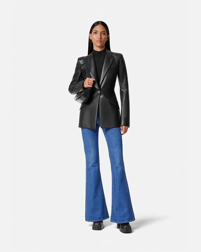 Versace Knitwear Women Ribbed Knit TShirt Black