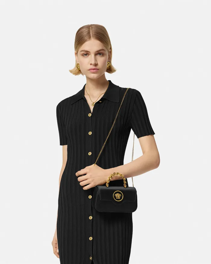 Versace La Medusa Women La Medusa Satin Mini Bag Blackgold