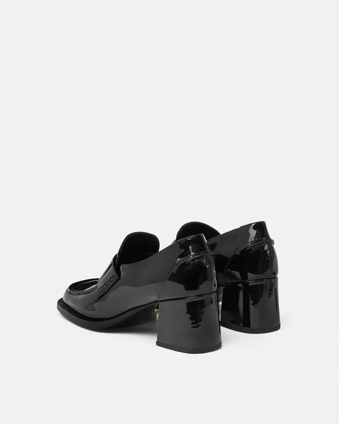 Versace Loafers and Flats Women Alia Patent Loafer Pumps 55 Mm Blackgold