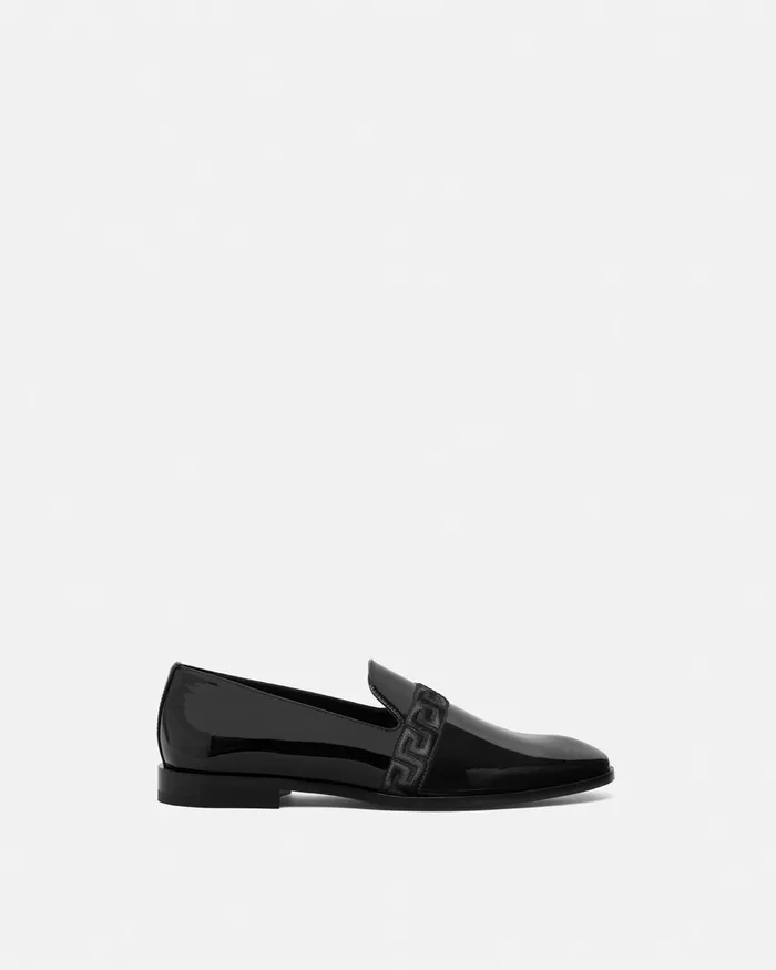 Versace Loafers and Slippers Men Medusa Patent Slippers Black