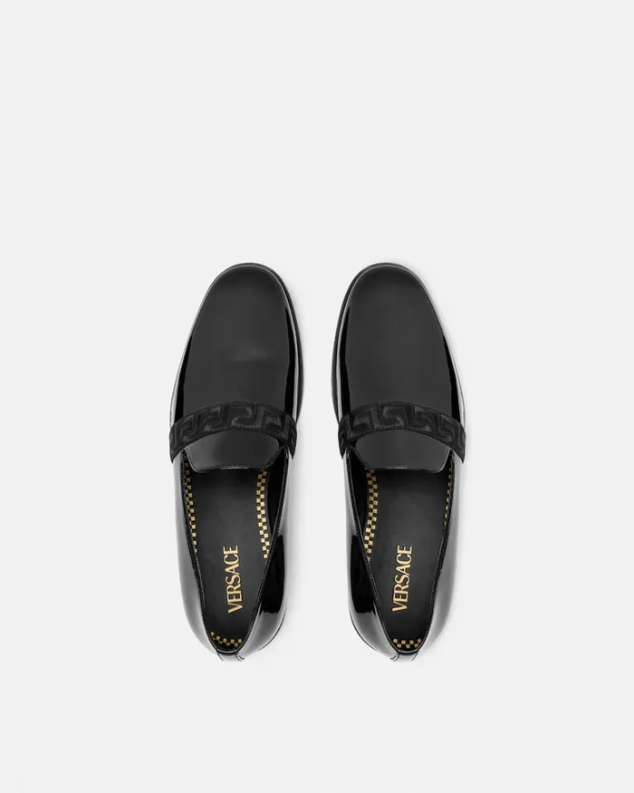 Versace Loafers and Slippers Men Medusa Patent Slippers Black