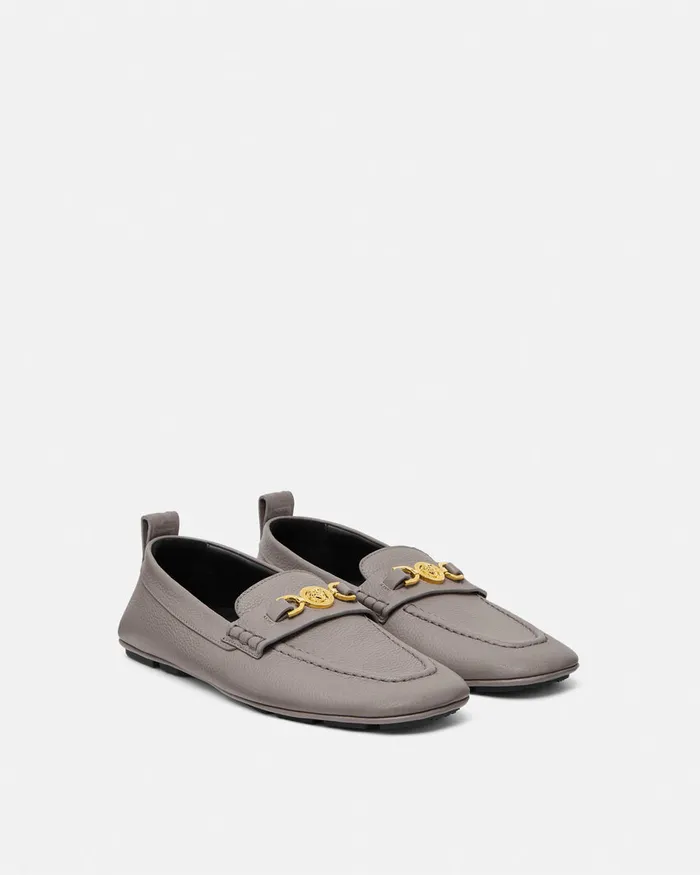 Versace Loafers and Slippers Men Villa Driver Shoes Gray
