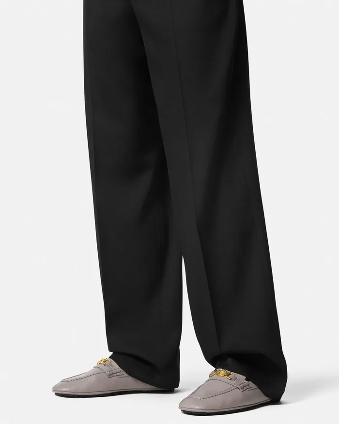 Versace Loafers and Slippers Men Villa Driver Shoes Gray