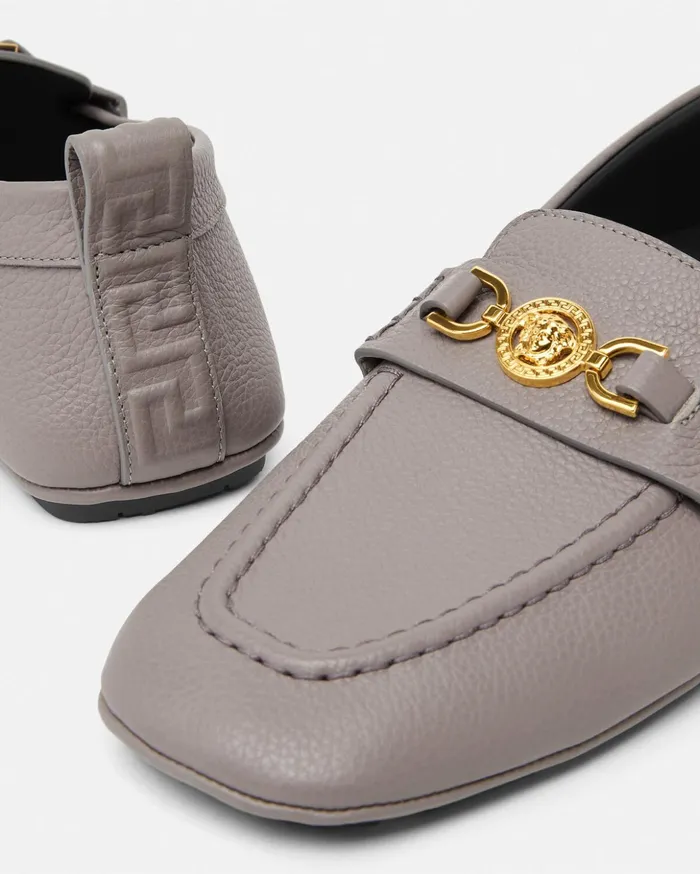 Versace Loafers and Slippers Men Villa Driver Shoes Gray