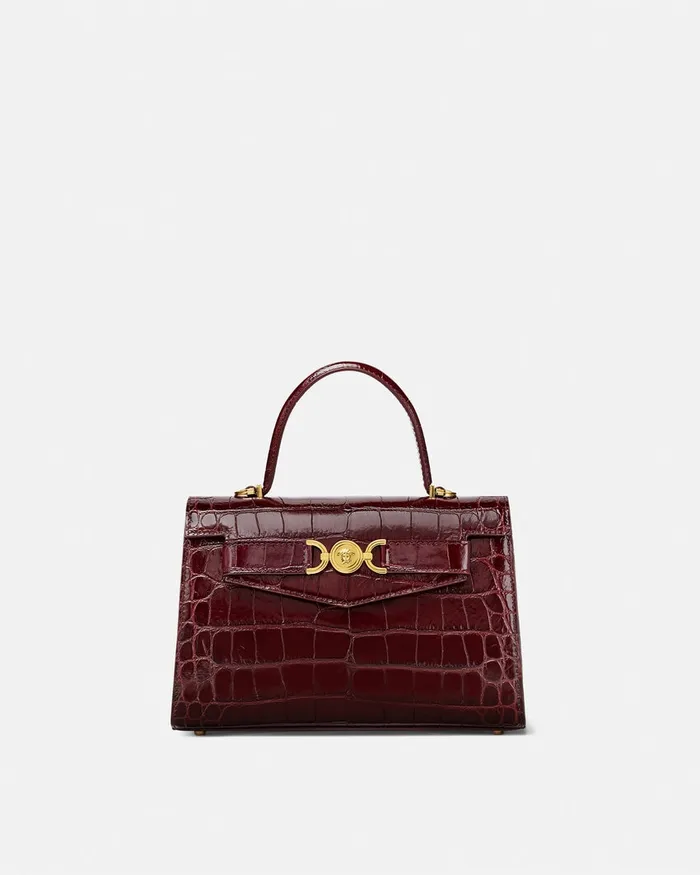 Versace Medusa 03995 Women CrocEffect Medusa 03995 Handbag Burgundy