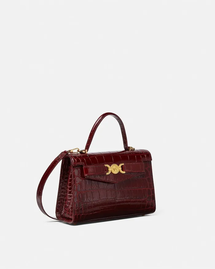 Versace Medusa 03995 Women CrocEffect Medusa 03995 Handbag Burgundy
