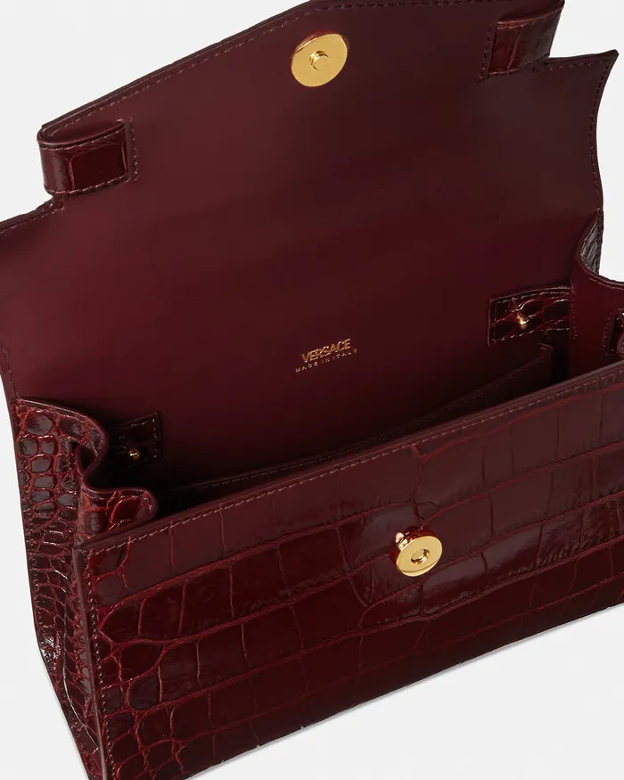 Versace Medusa 03995 Women CrocEffect Medusa 03995 Handbag Burgundy