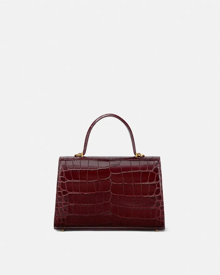 Versace Medusa 03995 Women CrocEffect Medusa 03995 Handbag Burgundy