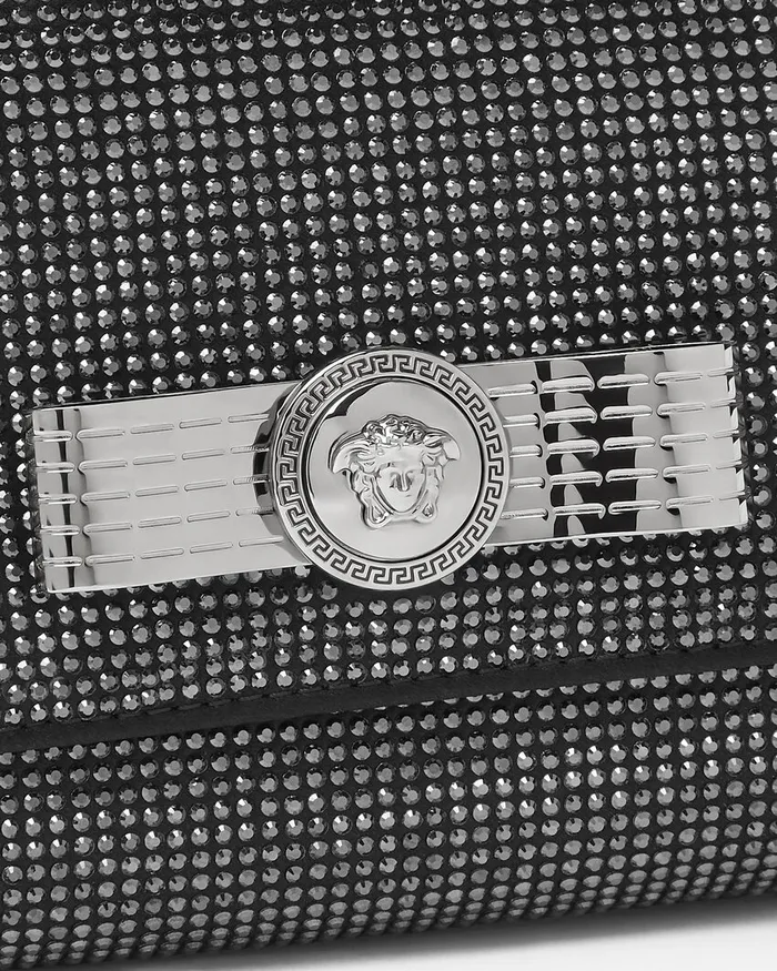 Versace Mini Bags and Clutches Women Crystal Gianni Ribbon Clutch Black