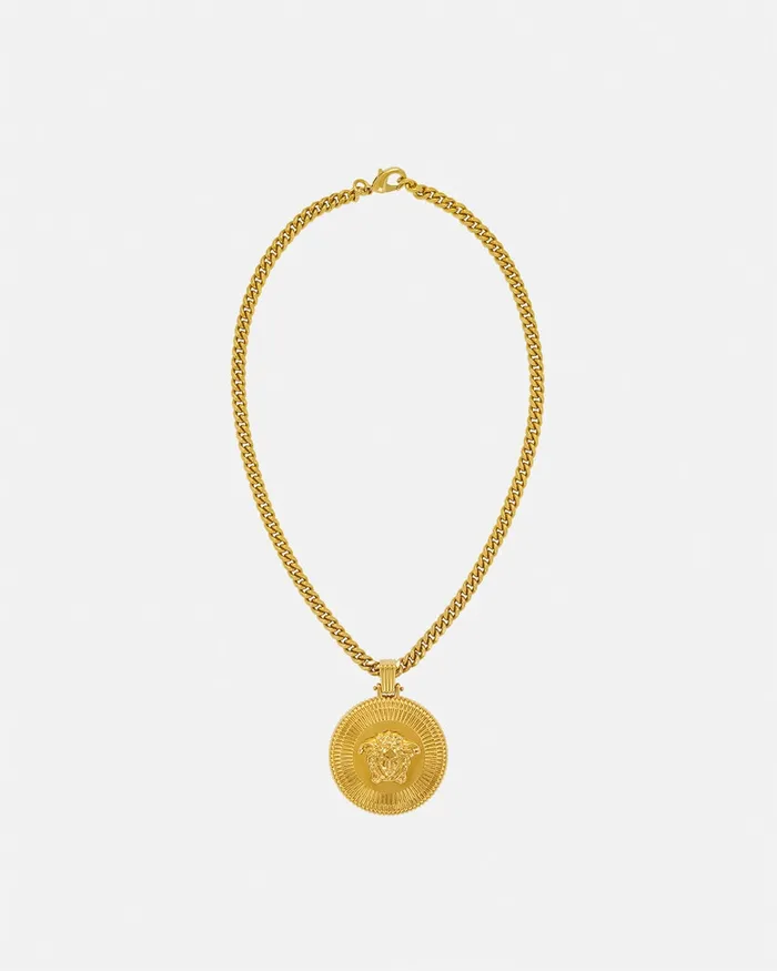 Versace Necklaces Men Medusa Biggie Necklace Light Gold
