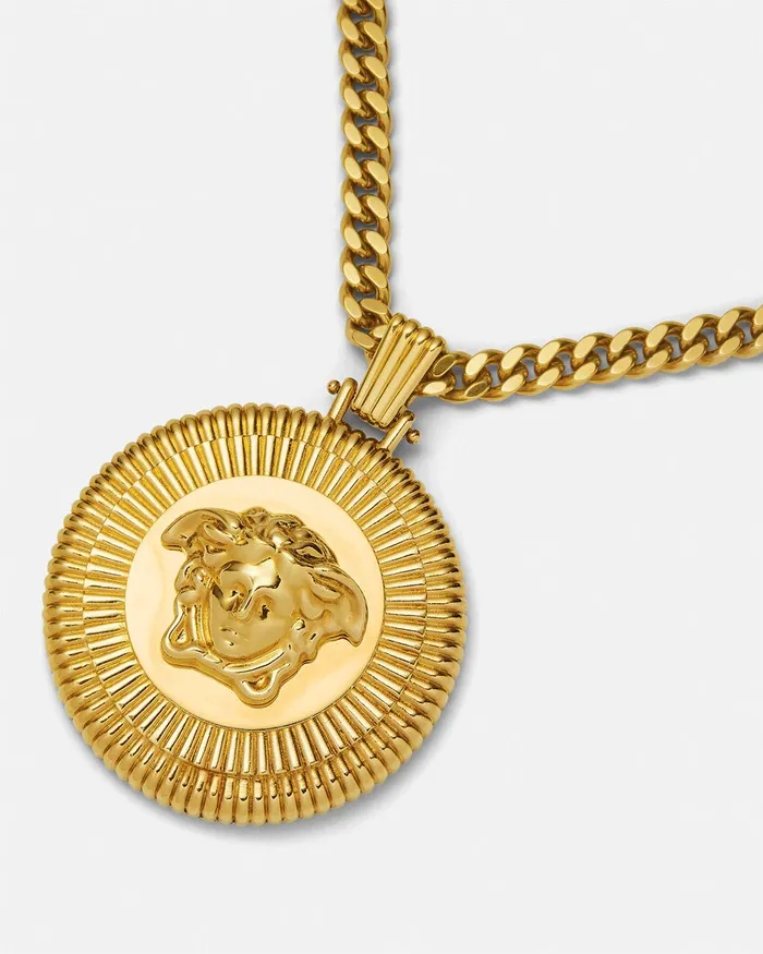 Versace Necklaces Men Medusa Biggie Necklace Light Gold