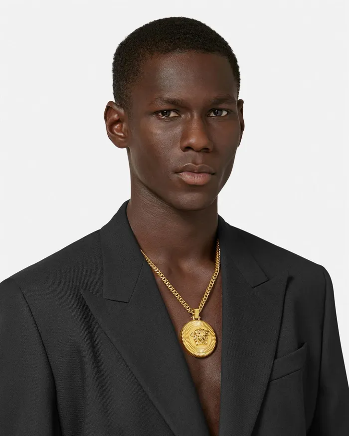 Versace Necklaces Men Medusa Biggie Necklace Light Gold