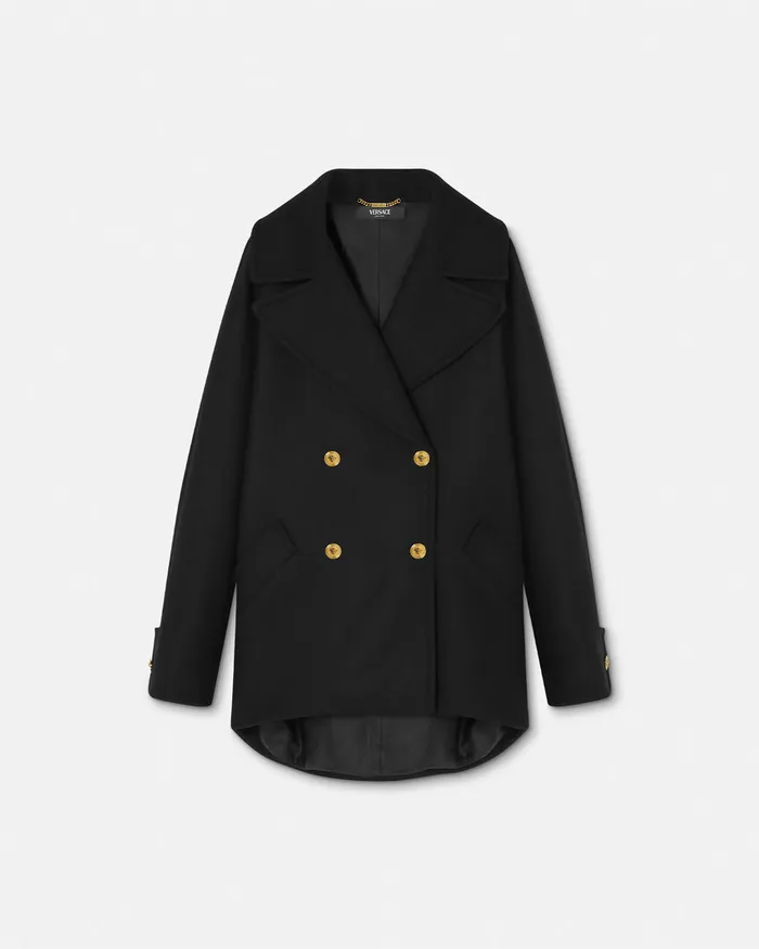 Versace Outerwear and Coats Women Cocoon Peacoat Black