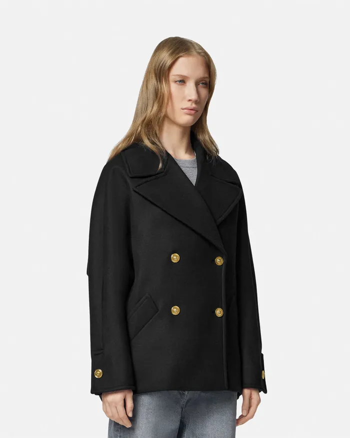 Versace Outerwear and Coats Women Cocoon Peacoat Black