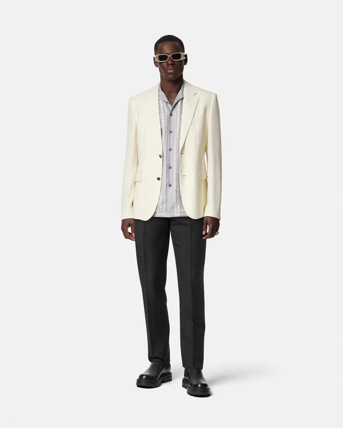 Versace Pants and Shorts Men MohairBlend Formal Pants Black