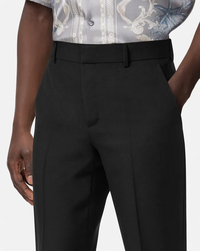 Versace Pants and Shorts Men MohairBlend Formal Pants Black