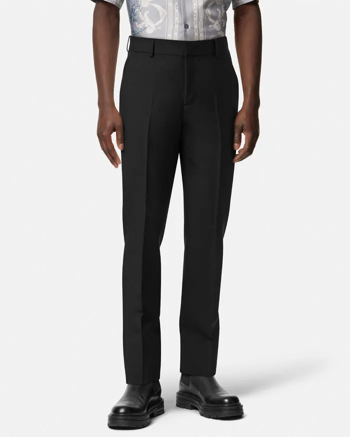 Versace Pants and Shorts Men MohairBlend Formal Pants Black